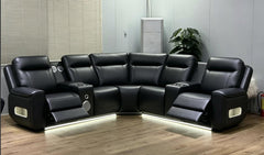 Rojas Black Power 2 Reclining Sectional - Ornate Home