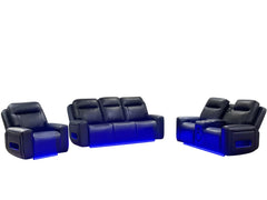 Rojas Black Power Sofa Set - Ornate Home