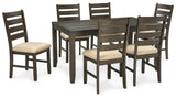 Rokane Brown Dining Room Table & Chairs (Set of 7) - Ornate Home
