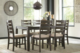 Rokane Brown Dining Room Table & Chairs (Set of 7) - Ornate Home