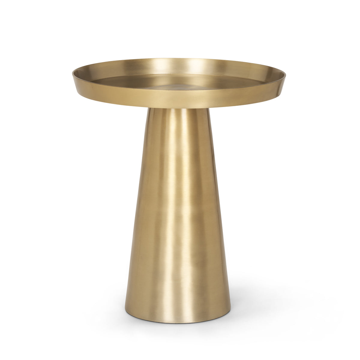 Roland Satin Brass Cast Aluminum Metal Accent Table - Ornate Home