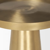 Roland Satin Brass Cast Aluminum Metal Accent Table - Ornate Home