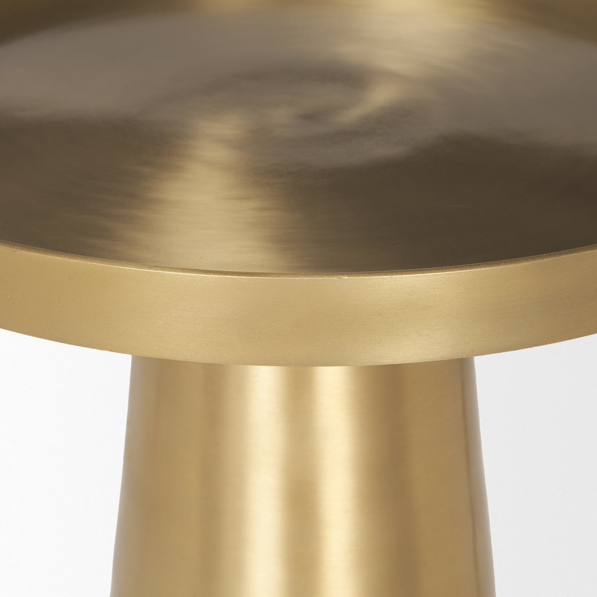 Roland Satin Brass Cast Aluminum Metal Accent Table - Ornate Home