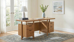 Roldan Light Ash 69-inch 4-drawer Computer Desk with File Drawer - Ornate Home