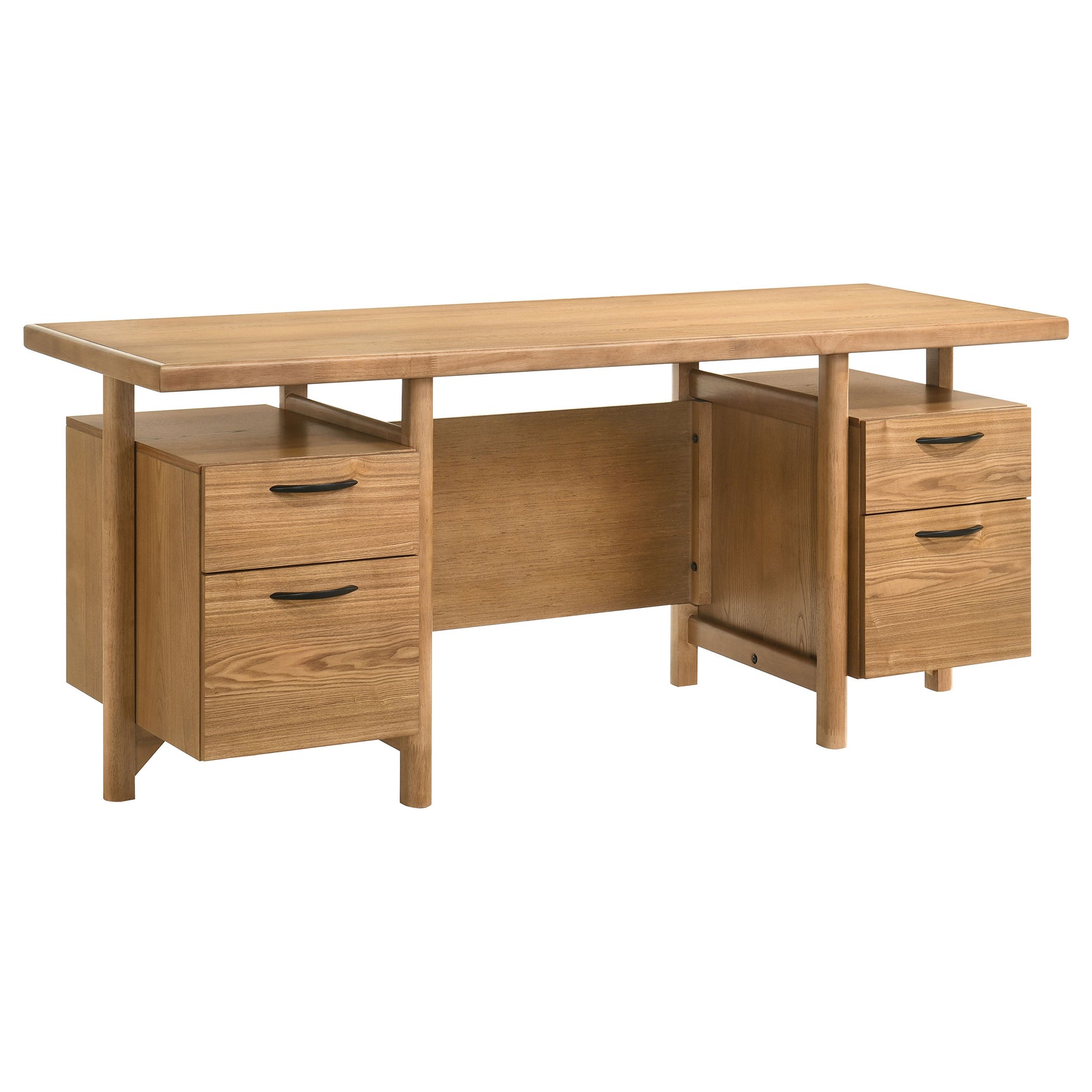 Roldan Light Ash 69-inch 4-drawer Computer Desk with File Drawer - Ornate Home