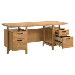 Roldan Light Ash 69-inch 4-drawer Computer Desk with File Drawer - Ornate Home