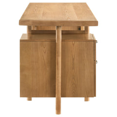 Roldan Light Ash 69-inch 4-drawer Computer Desk with File Drawer - Ornate Home