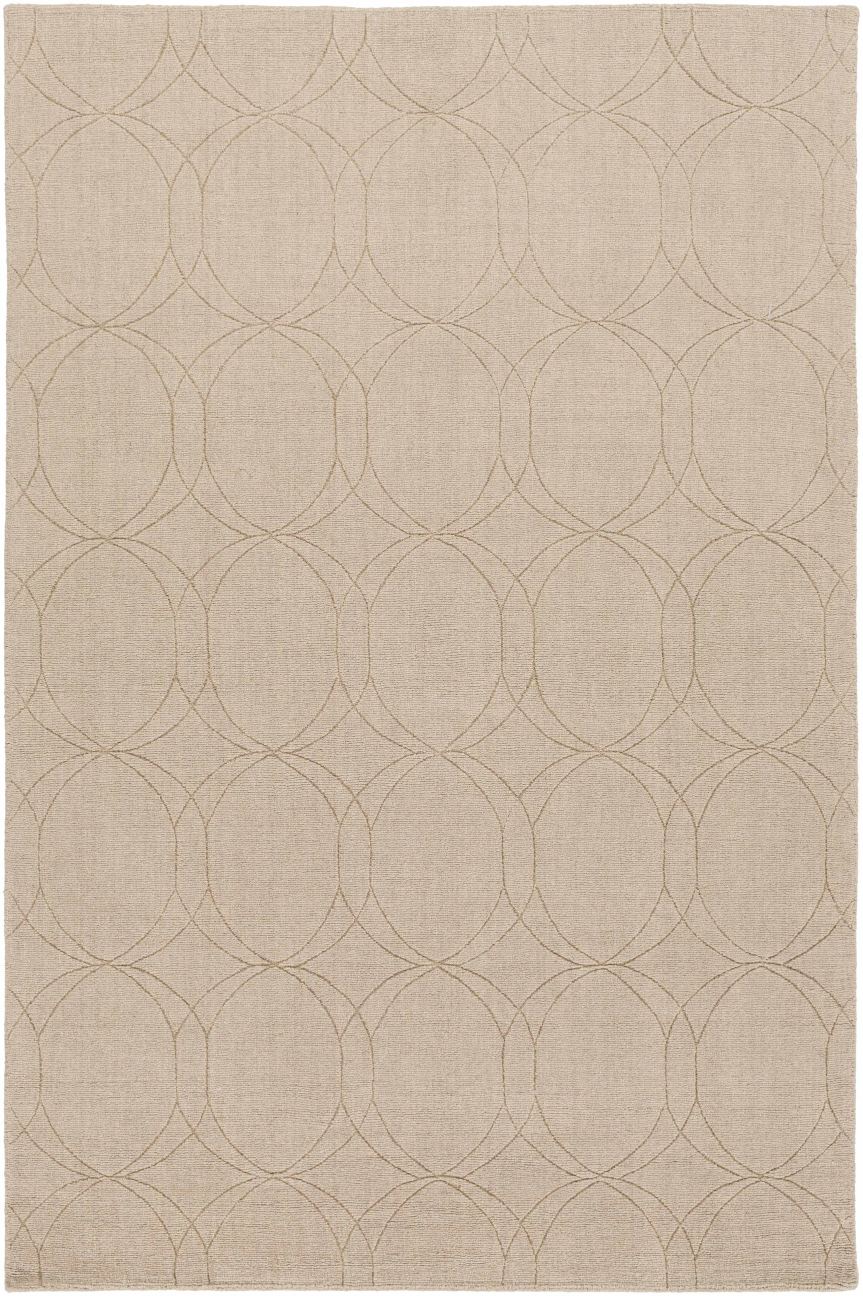 Rolfe Tan Circles Wool Rug - Clearance - Ornate Home