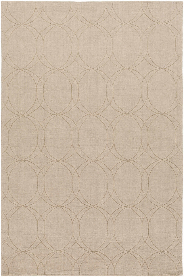 Rolfe Tan Circles Wool Rug - Clearance - Ornate Home