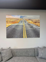 Rolling Road Tempered Glass w / Foil Wall Art - Ornate Home