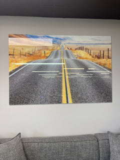 Rolling Road Tempered Glass w / Foil Wall Art - Ornate Home