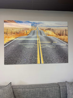 Rolling Road Tempered Glass w / Foil Wall Art - Ornate Home