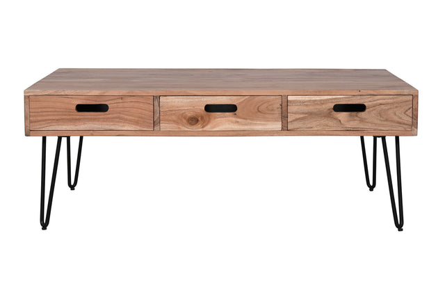 Rollins Natural 3 Drawer Cocktail Table - Ornate Home