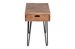 Rollins Natural Chairside Table w/ Drawer - Ornate Home