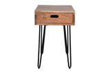 Rollins Natural Chairside Table w/ Drawer - Ornate Home