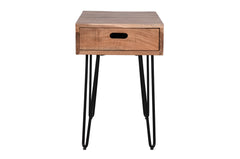 Rollins Natural Chairside Table w/ Drawer - Ornate Home