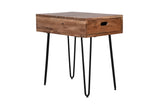 Rollins Natural Chairside Table w/ Drawer - Ornate Home