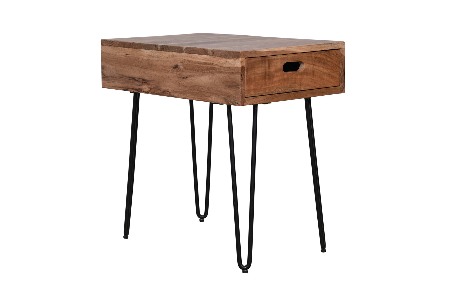 Rollins Natural Chairside Table w/ Drawer - Ornate Home