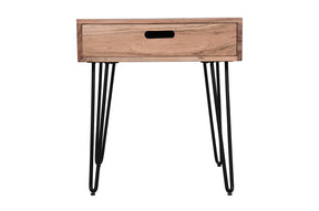 Rollins Natural End Table w/ Drawer - Ornate Home