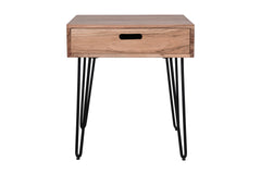 Rollins Natural End Table w/ Drawer - Ornate Home