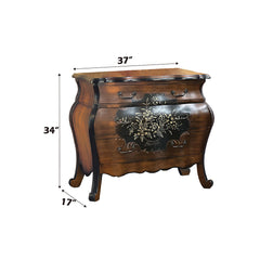 Roma Oak and Antique Black Finish Chest - Ornate Home