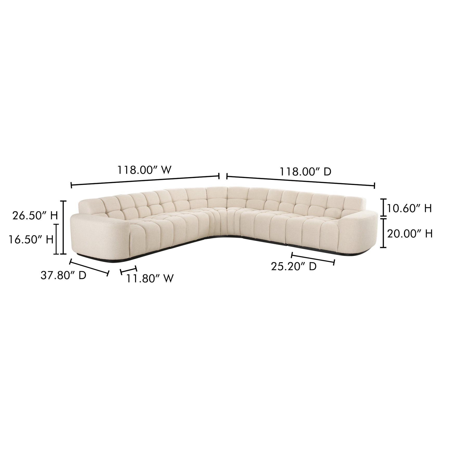 Roman Beige L Shaped Sectional - Ornate Home