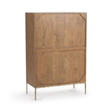 Roman Golden Walnut 2-Door Bar Cabinet