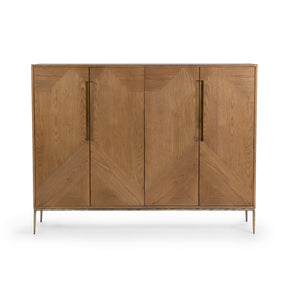 Roman Golden Walnut 4-Door Cabinet