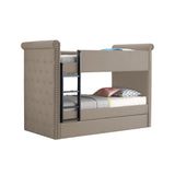 Romana II Beige Fabric Bunk Bed & Trundle (Twin/Twin) - Ornate Home