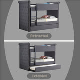 Romana II Gray Fabric Bunk Bed & Trundle (Twin/Twin) - Ornate Home