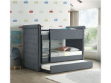 Romana II Gray Fabric Bunk Bed & Trundle (Twin/Twin) - Ornate Home