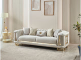 Romans Cream 3-pieces (Sofa & Loveseat & Chair) Living Room Set