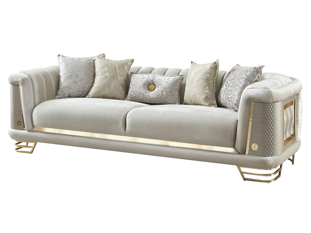 Romans Cream 3-pieces (Sofa & Loveseat & Chair) Living Room Set