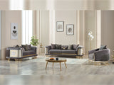 Romans Grey 3-pieces (Sofa & Loveseat & Chair) Living Room Set
