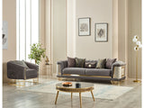 Romans Grey 3-pieces (Sofa & Loveseat & Chair) Living Room Set