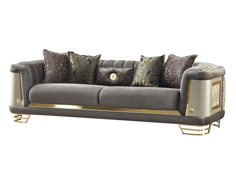 Romans Grey 3-pieces (Sofa & Loveseat & Chair) Living Room Set