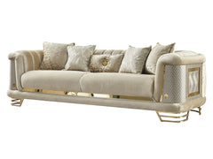 Romans Beige 3-pieces (Sofa & Loveseat & Chair) Living Room Set - Ornate Home