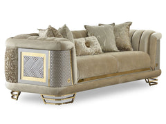 Romans Beige 3-pieces (Sofa & Loveseat & Chair) Living Room Set - Ornate Home