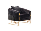 Romans Black 3-pieces (Sofa & Loveseat & Chair) Living Room Set - Ornate Home