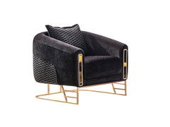 Romans Black 3-pieces (Sofa & Loveseat & Chair) Living Room Set - Ornate Home