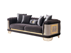 Romans Black 3-pieces (Sofa & Loveseat & Chair) Living Room Set - Ornate Home