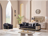 Romans Black 3-pieces (Sofa & Loveseat & Chair) Living Room Set - Ornate Home