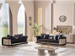 Romans Black 3-pieces (Sofa & Loveseat & Chair) Living Room Set - Ornate Home