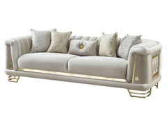 Romans Cream 3-pieces (Sofa & Loveseat & Chair) Living Room Set - Ornate Home