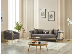 Romans Grey 3-pieces (Sofa & Loveseat & Chair) Living Room Set - Ornate Home
