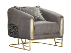 Romans Grey 3-pieces (Sofa & Loveseat & Chair) Living Room Set - Ornate Home