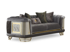 Romans Grey 3-pieces (Sofa & Loveseat & Chair) Living Room Set - Ornate Home