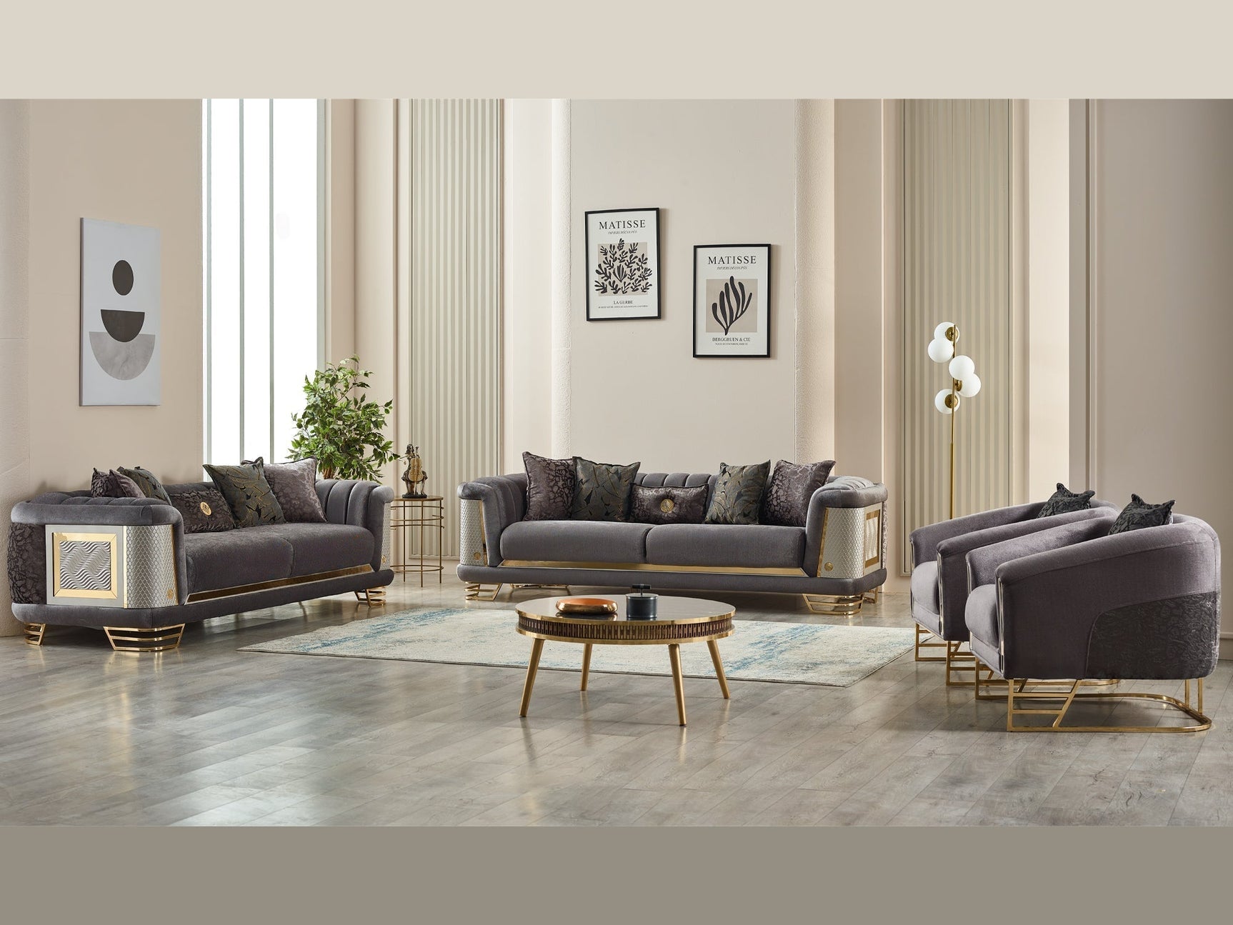 Romans Living Room Set (2 Sofas & 2 Chairs) - Ornate Home