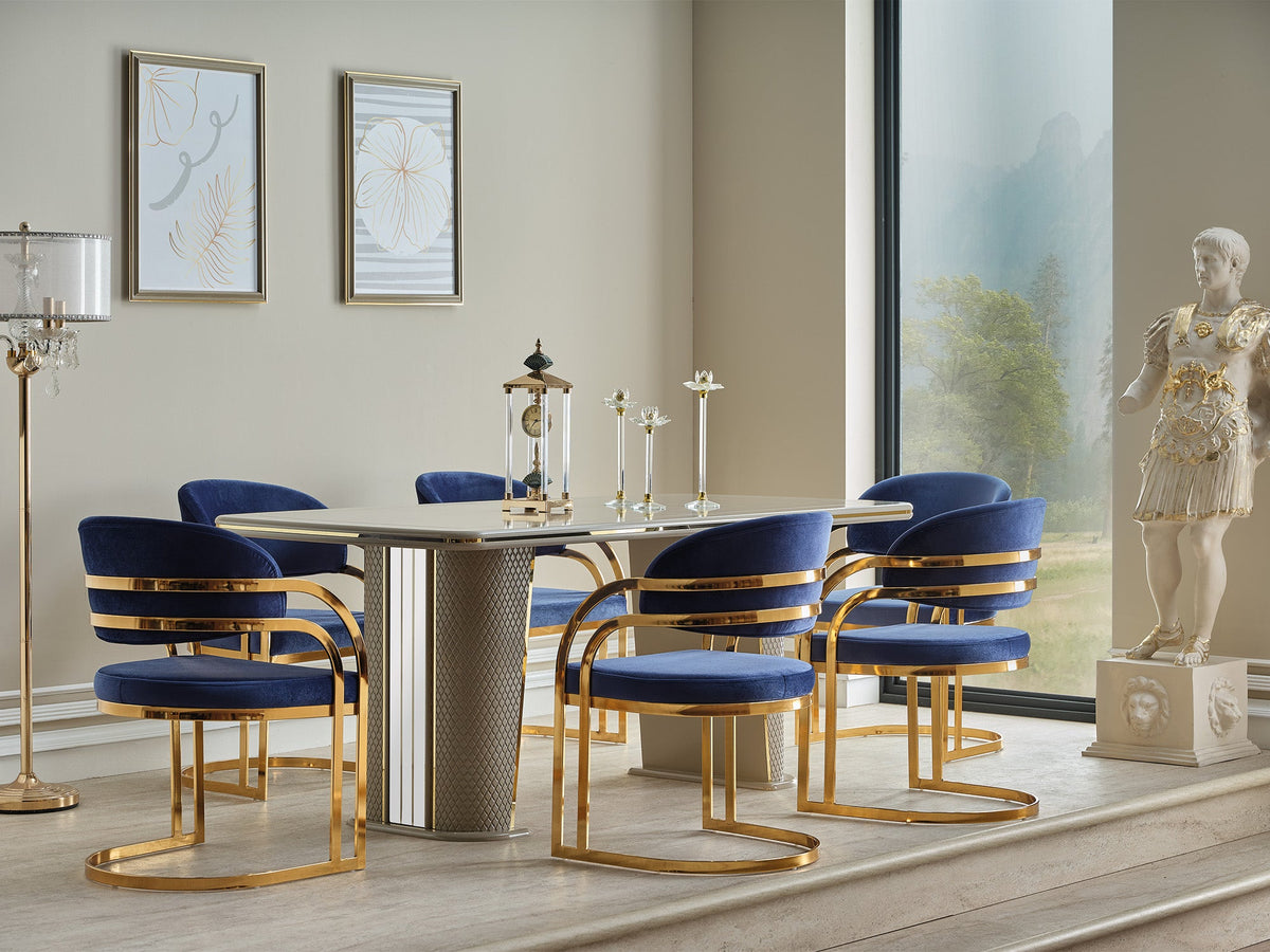 Romans Navy Blue Dining Chair - Ornate Home