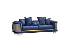 Romans Navy Blue Stationary Sofa - Ornate Home